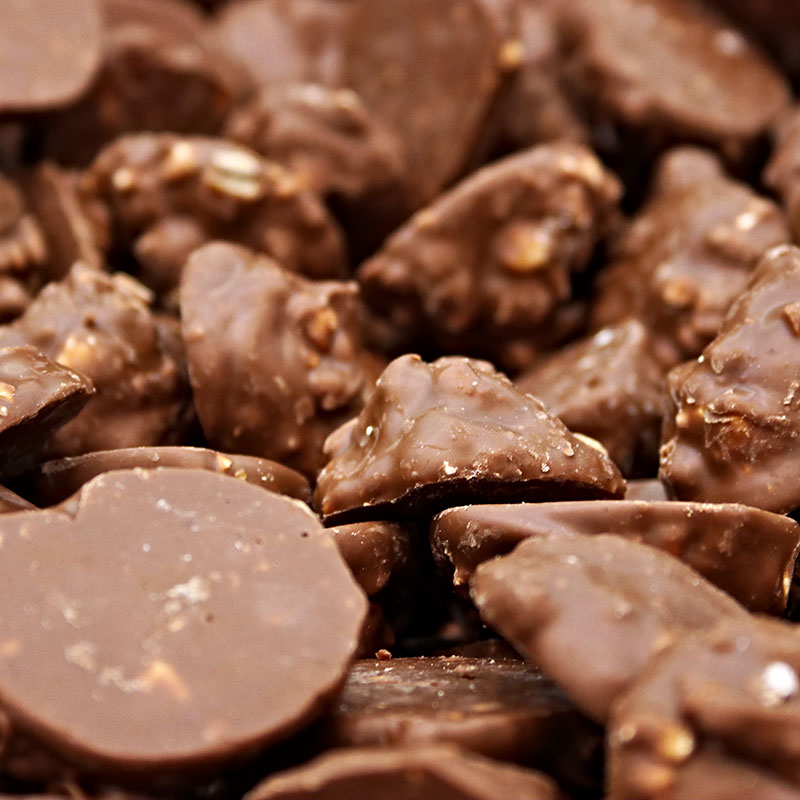 Chocolate covered nuts.
